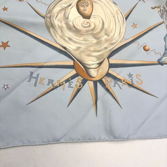 Hermes Universe Carré 90 Silk Light Blue Scarf - Picture 6 of 10